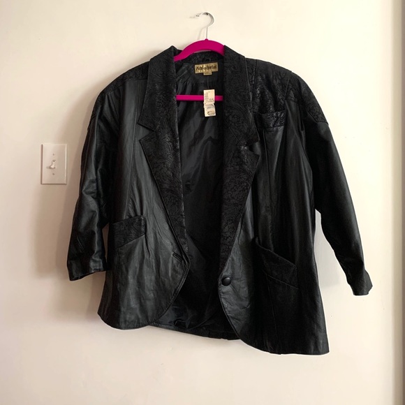 Jackets & Blazers - Adrian Jordan Plus Sized Leather jacket